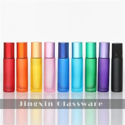 Botellas de vidrio esmerilado de colores